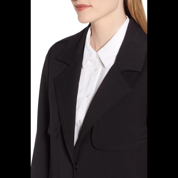 Kenneth Cole Ponte Midi Trench Coat Women’s Black Small - Picture 10 of 13